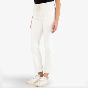 Kut from The Kloth Women Rachel High Rise White Ankle Straight Leg - Size 14